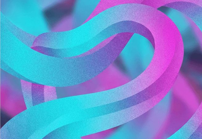 Textura abstracta de cintas cyan y magenta con grano