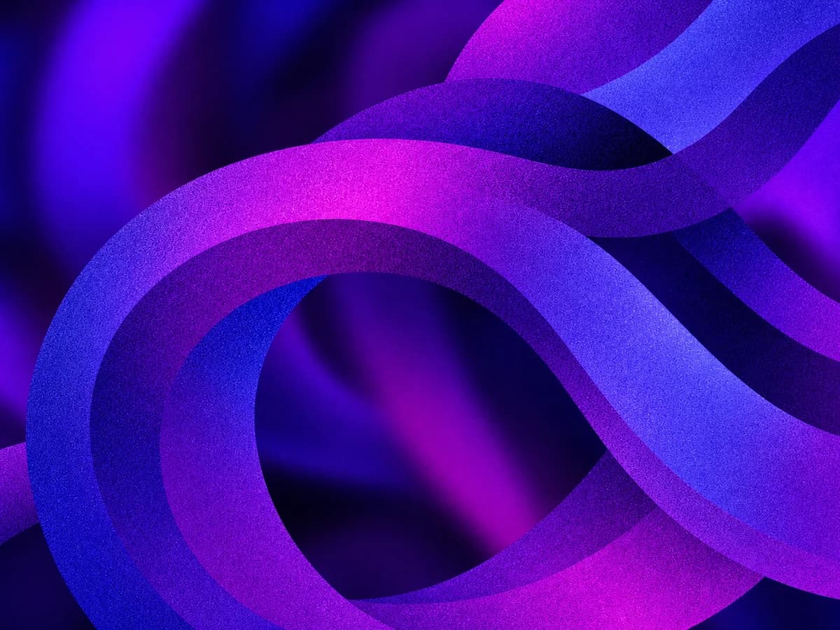 Cintas abstractas púrpura y periwinkle en movimiento